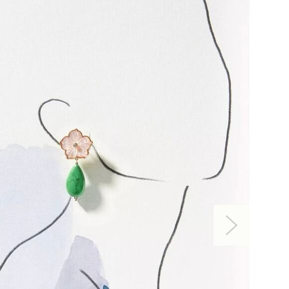 Mignonne Gavigan Green Paloma Jasper Semi-Precious Stone Pearl
Earrings *Single - Picture 3 of 8